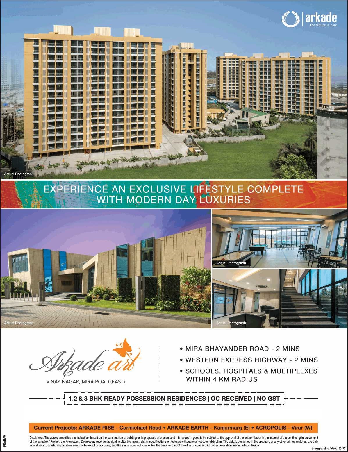 Book 1, 2 & 3 BHK ready possession residencies at Arkade Art in Mumbai Update